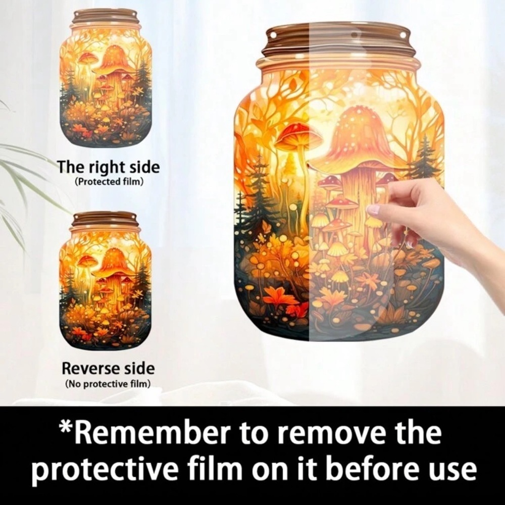 Mushroom Fantasy Painted Acrylic Mason Jar Suncatcher
Hanging Cottage Home Decor - Picture 3 of 10